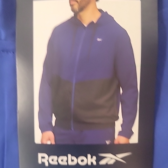 Reebok Full Zip Training Woven Jacket Mens Size Large Classic Blue and Black - Picture 6 of 9